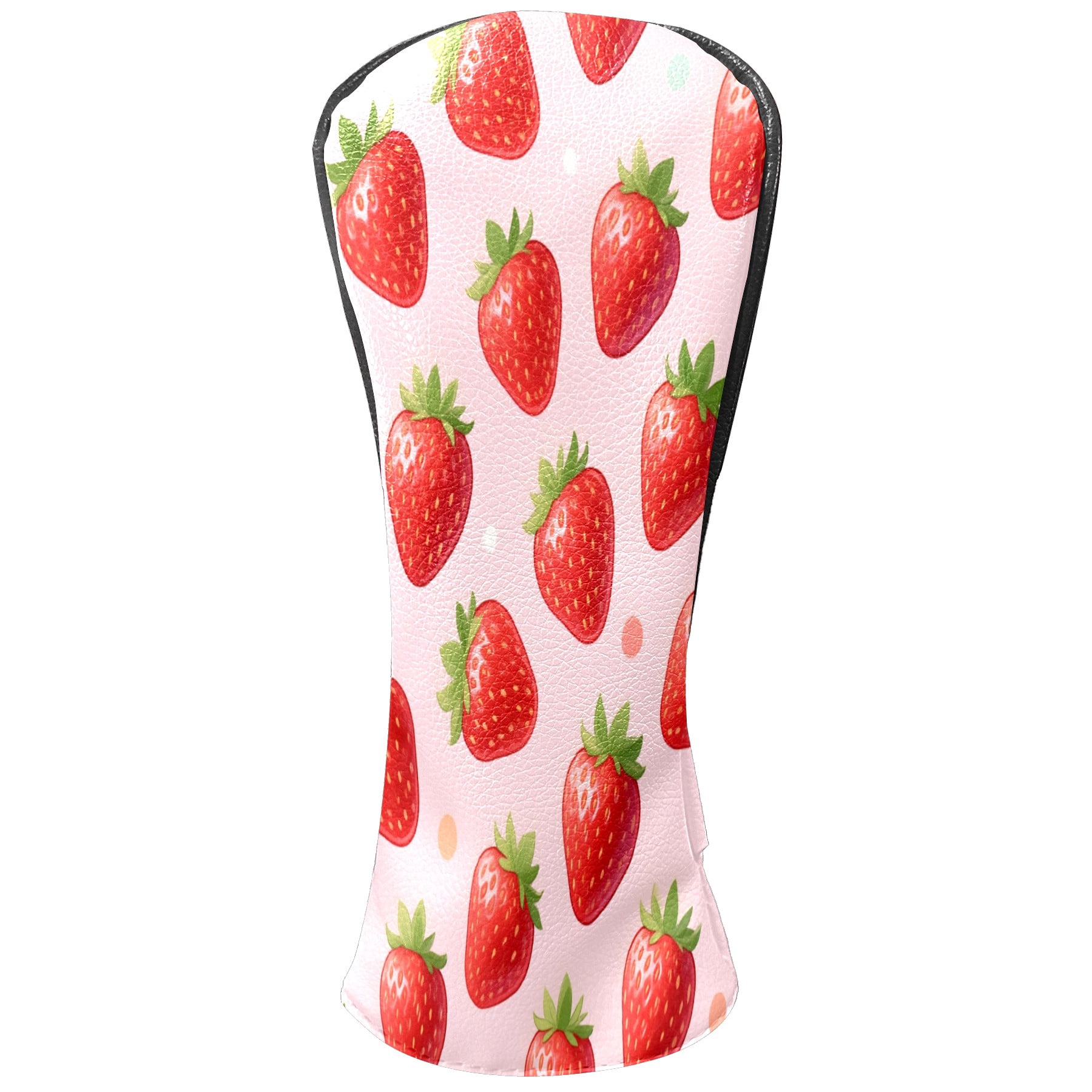 Golf Club Head Cover Waterproof Leather Golf Accessories HeadCovers Set Driver Headcover for Women Men Strawberry Sweet