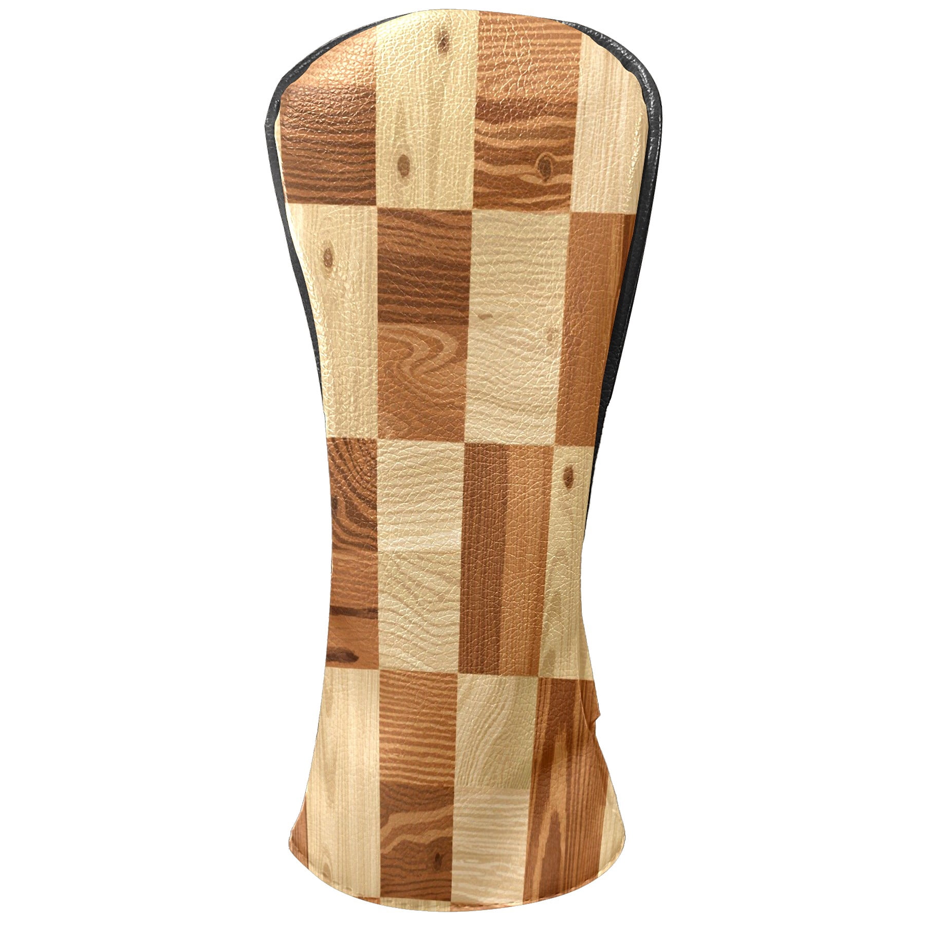 Golf Club Head Cover Waterproof Leather Golf Accessories HeadCovers Set Driver Headcover for Women Men Wood Block Pattern