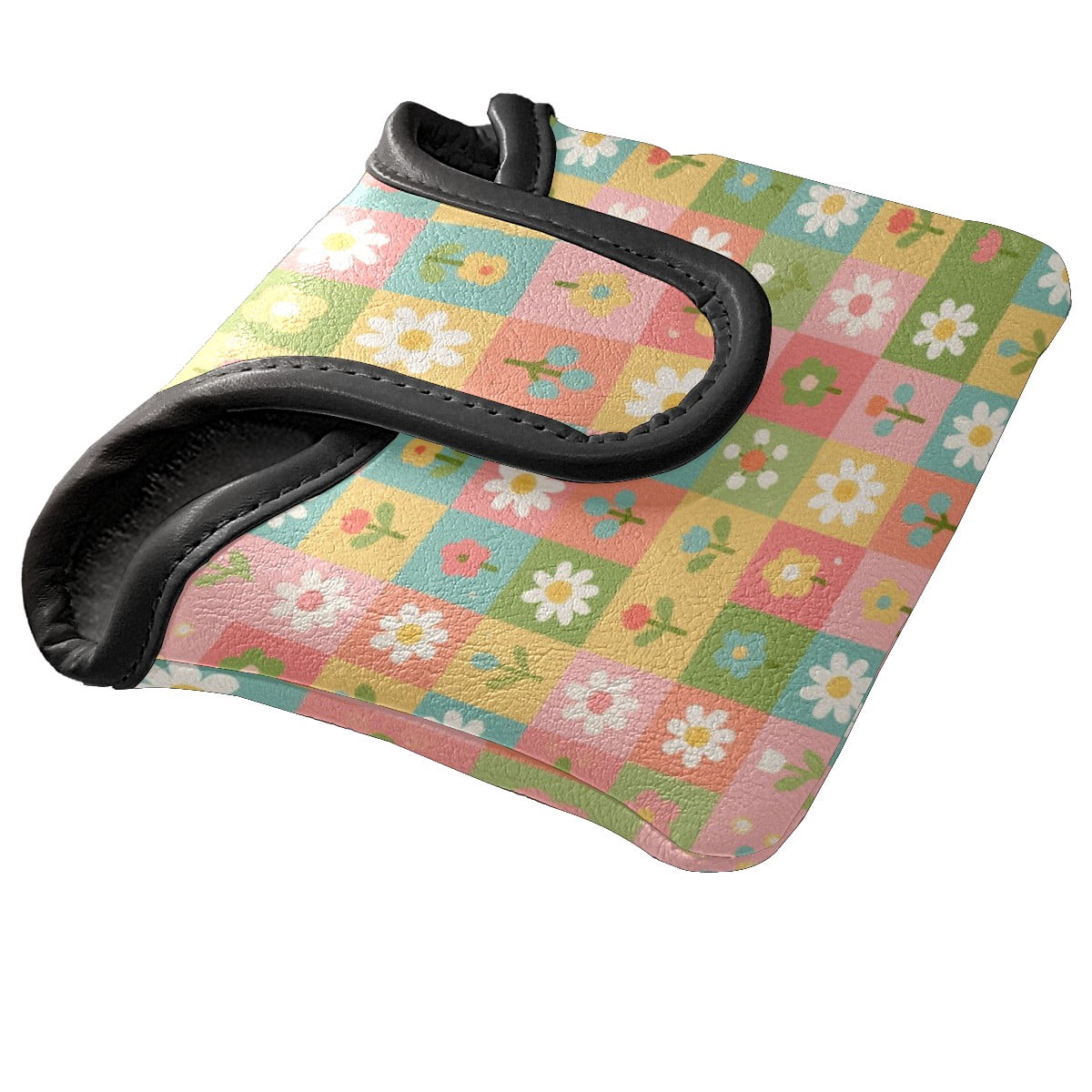 Golf Club Head Cover Waterproof Leather Golf Headcovers Velvet Lined Golf Cover,Golf Club Covers for Driver Club Head Covers for Women Men Floral Patch