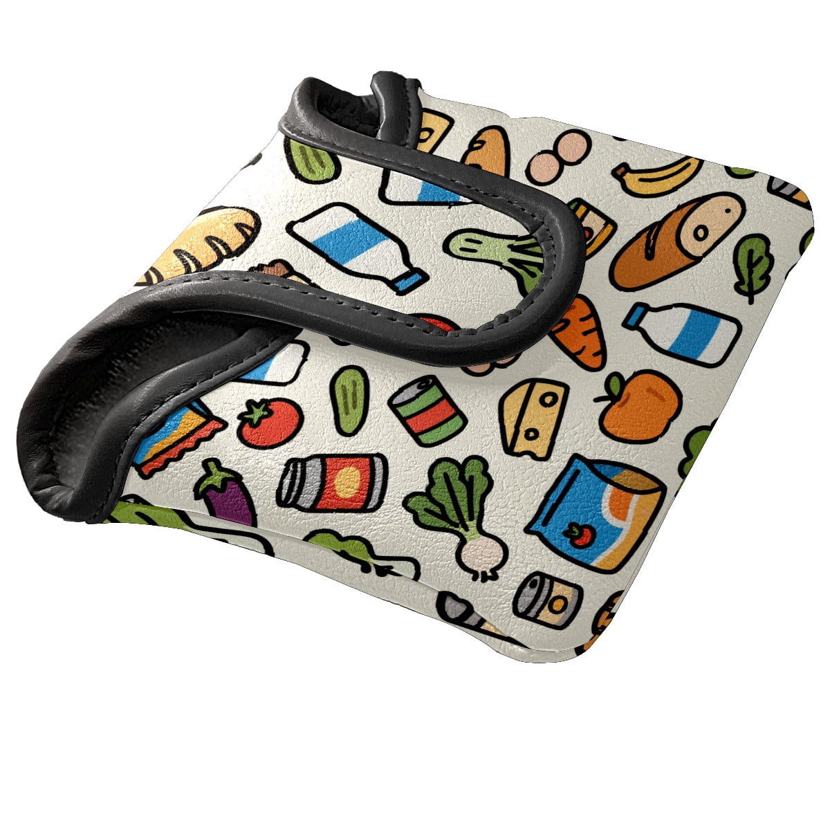 Golf Club Head Cover Waterproof Leather Golf Headcovers Velvet Lined Golf Cover,Golf Club Covers for Driver Club Head Covers for Women Men Food Icons