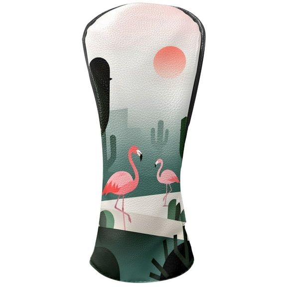 Golf Club Head Covers - Purple Eye Design, Premium PU Leather, Waterproof, Velvet Lining, Fits Driver/Fairway Woods, Unisex Golf Gift