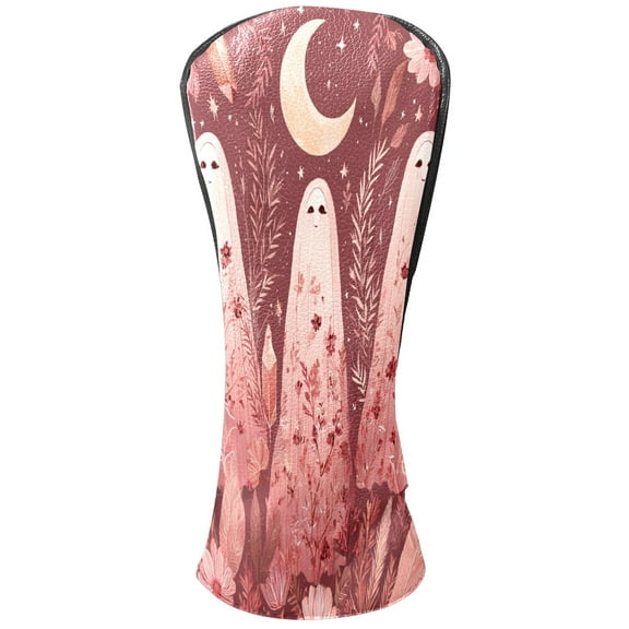 Golf Club Head Covers Ghost Plant for Driver and Fairway Woods, Premium PU Leather, Waterproof, Velvet Lining, Unisex Golf Gift