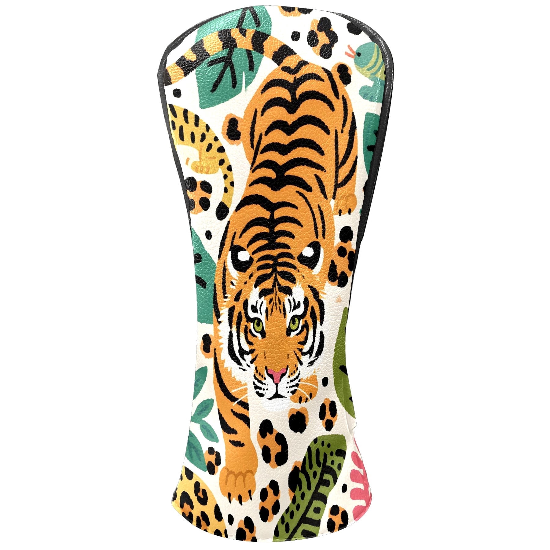 Golf Club Head Cover for Driver, Hybrid, Putter - Premium PU Leather, Waterproof, Scratch-Resistant, Velvet Lining, Unisex Gift (Tiger)
