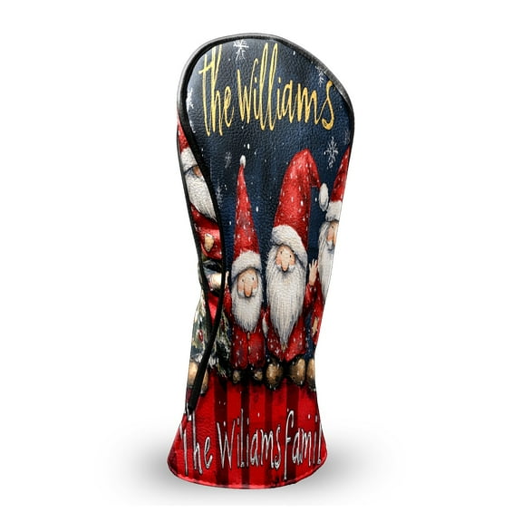 Golf Club Head Covers Cute Christmas Dwarf Waterproof Leather Golf Head Covers for Men Women Driver Head Cover Fairway Headcover for Golf Lovers