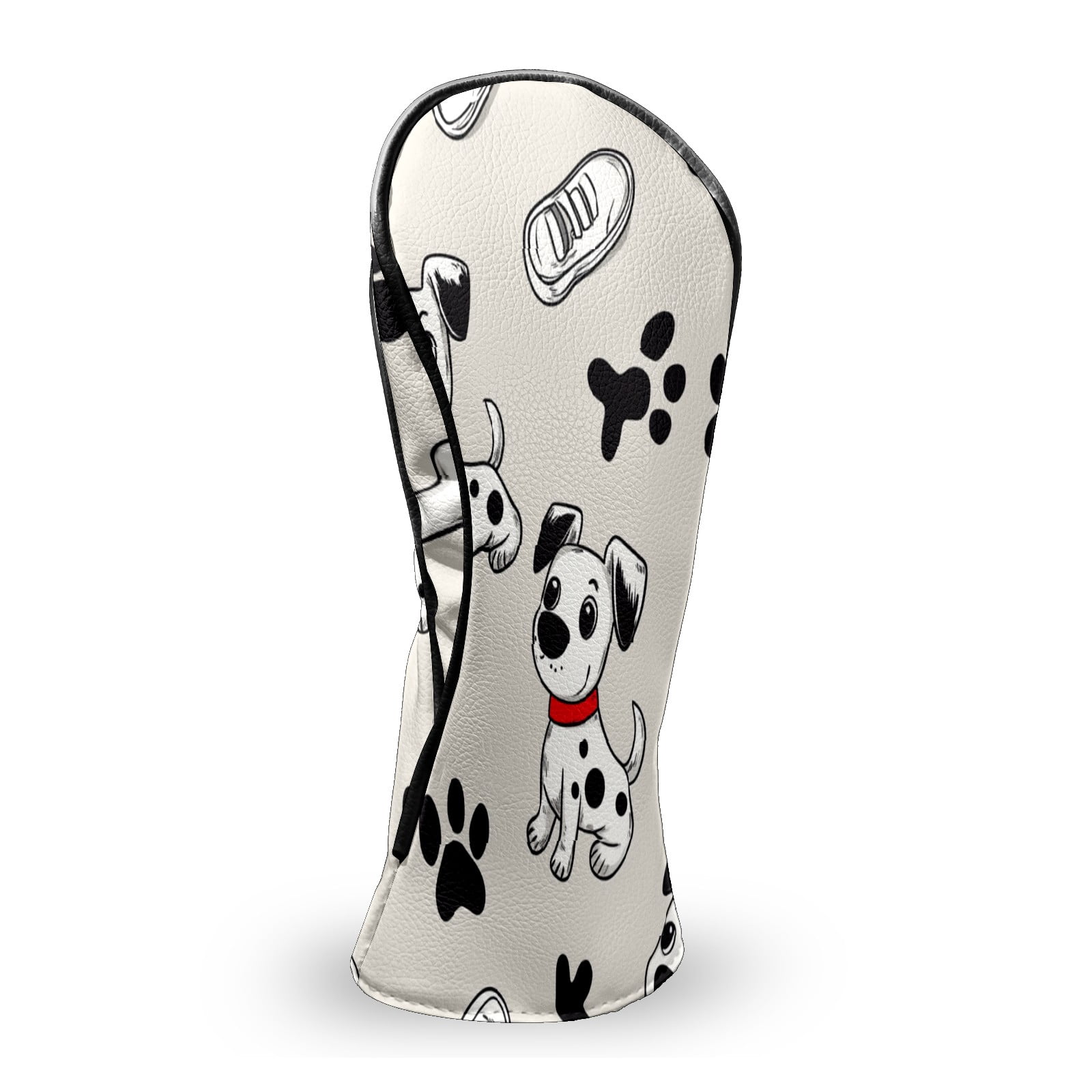 Golf Club Head Covers DalmatianPuppyPawPrint Waterproof Leather Golf Head Covers for Men Women Driver Head Cover Fairway Headcover for Golf Lovers