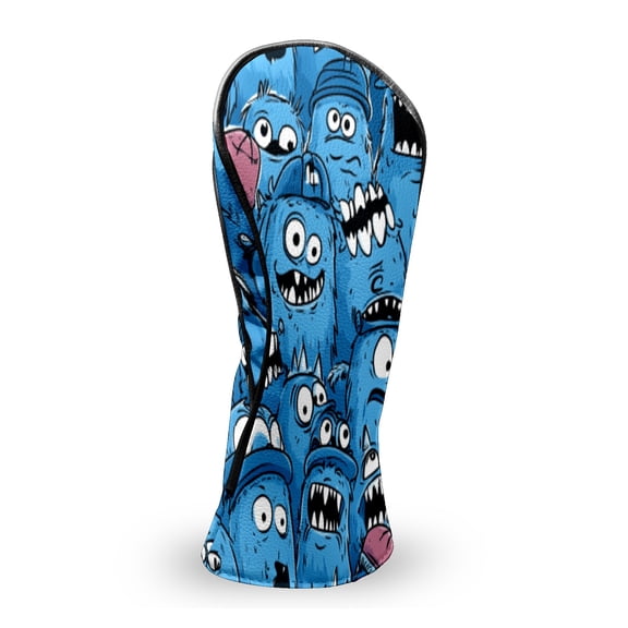 Golf Club Head Covers Funny Monster Premium Plush Velvet Lining, Waterproof Golf Headcovers Driver & Fairway Woods for Scratch Protection Novelty Gift for Men & Women
