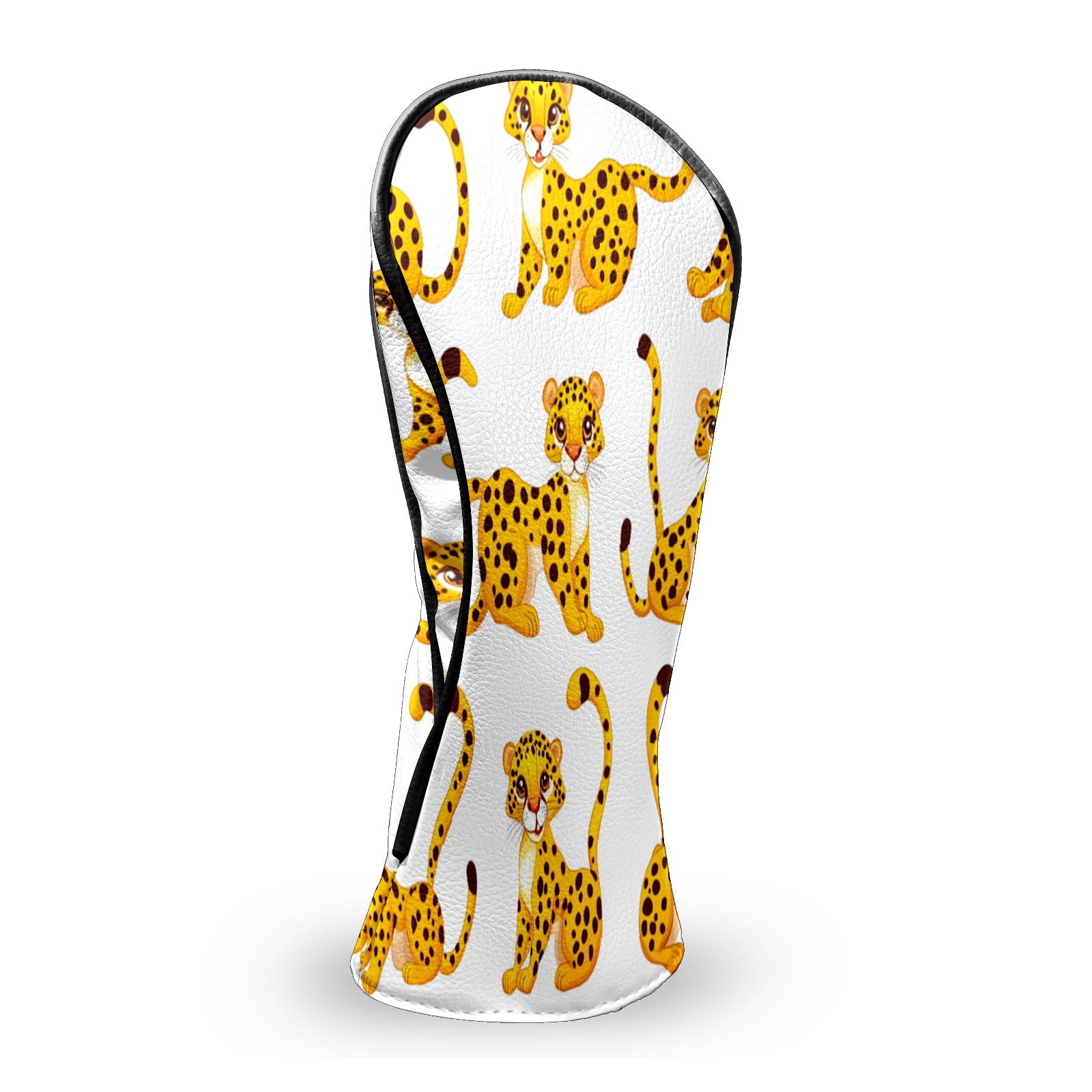 Golf Club Head Covers LeopardCubPlayful Waterproof Leather Golf Head Covers for Men Women Driver Head Cover Fairway Headcover for Golf Lovers