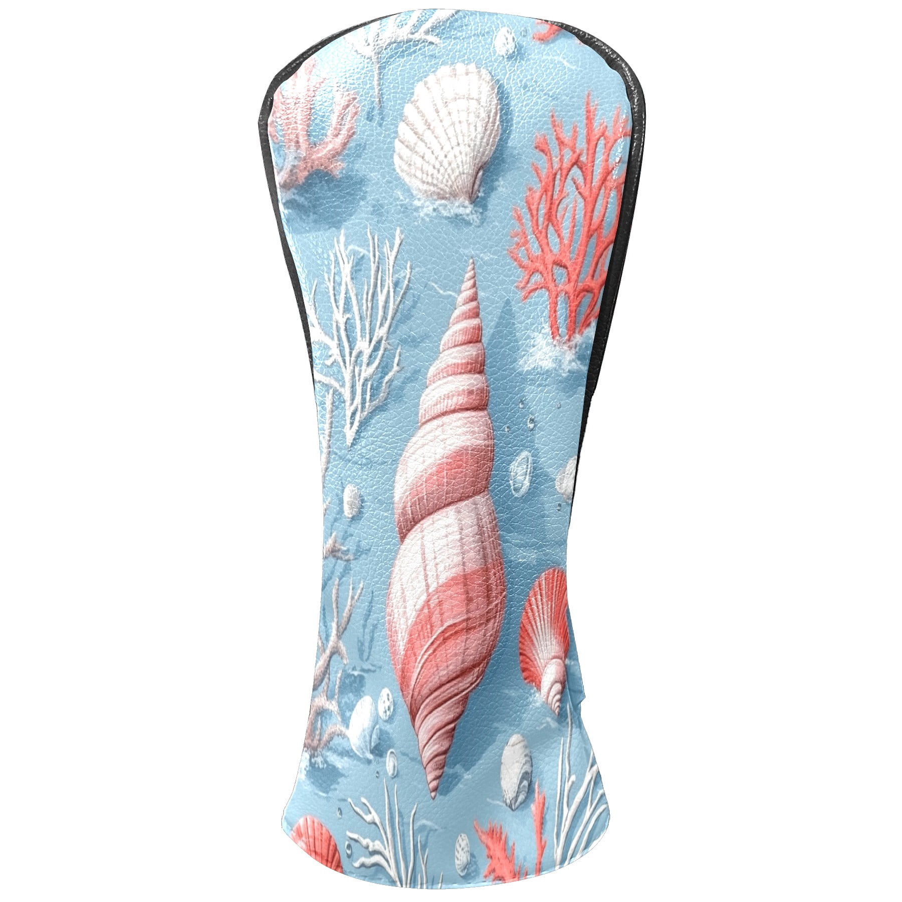Golf Club Head Covers Pink Snail PU Leather, Waterproof for Fairway Woods Hybrids