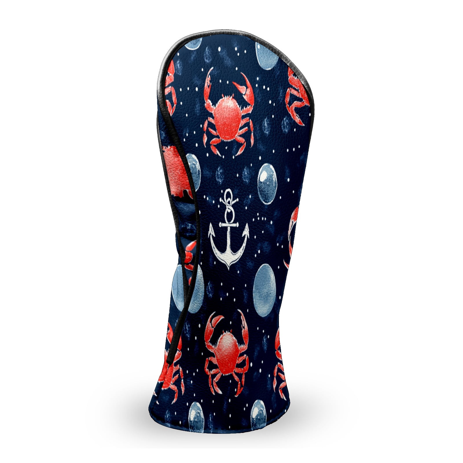Golf Club Head Covers RedCrabNauticalAnchor Waterproof Leather Golf Head Covers for Men Women Driver Head Cover Fairway Headcover for Golf Lovers