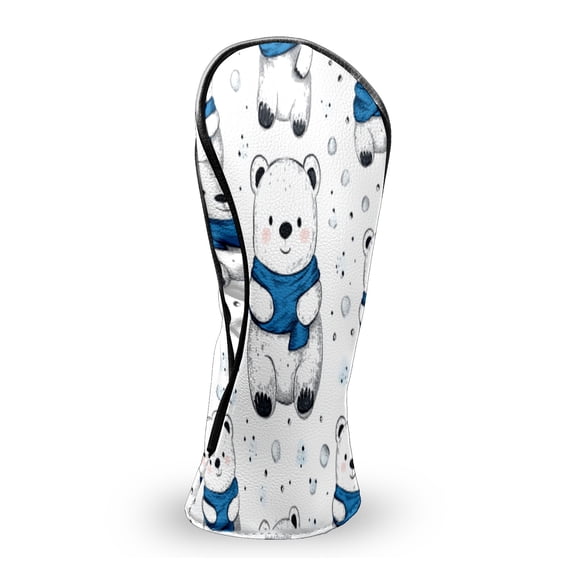 Golf Club Head Covers White Bear Premium Plush Velvet Lining, Waterproof Golf Headcovers Driver & Fairway Woods for Scratch Protection Novelty Gift for Men & Women