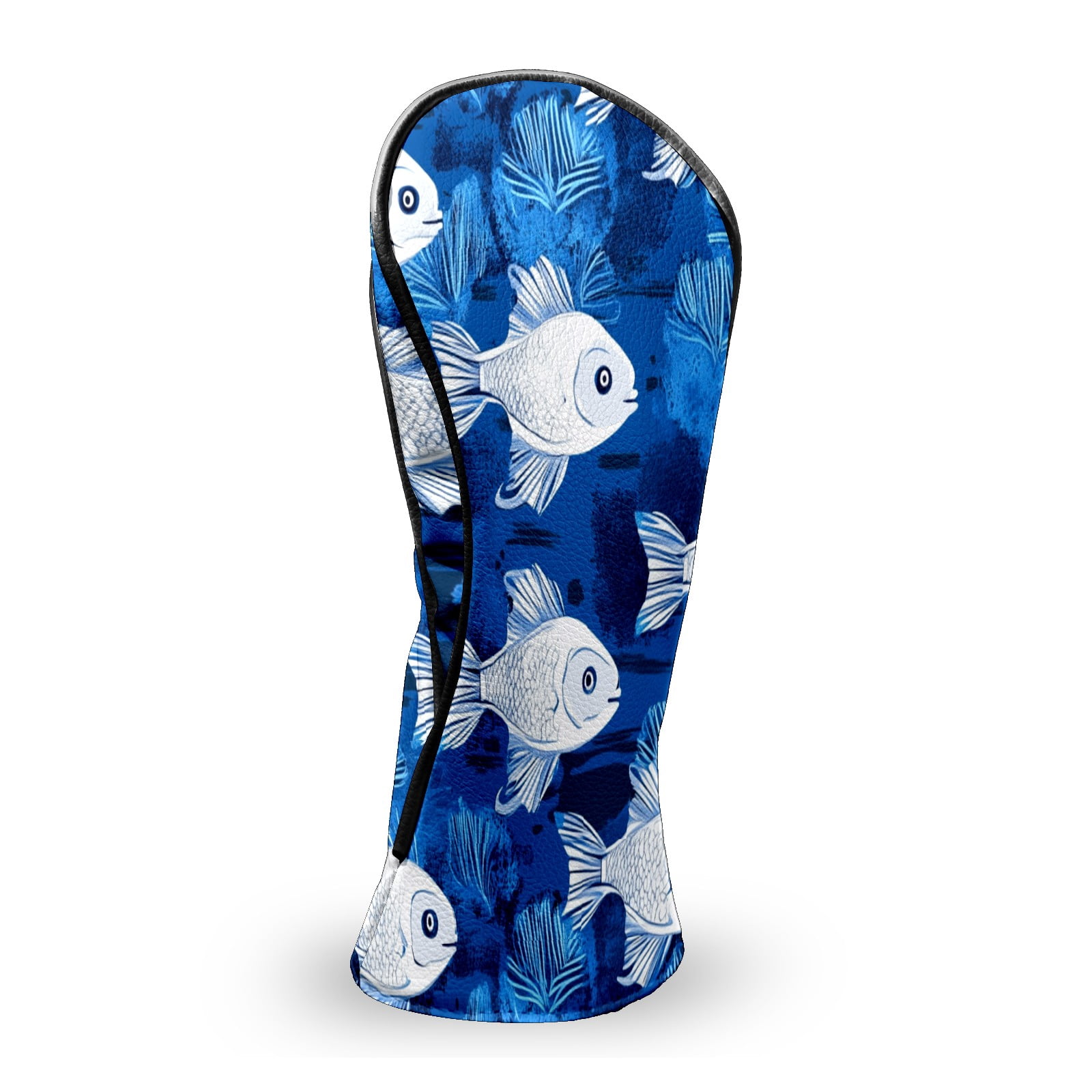 Golf Club Head Covers WhiteFish_CoralReef Waterproof Leather Golf Head Covers for Men Women Driver Head Cover Fairway Headcover for Golf Lovers
