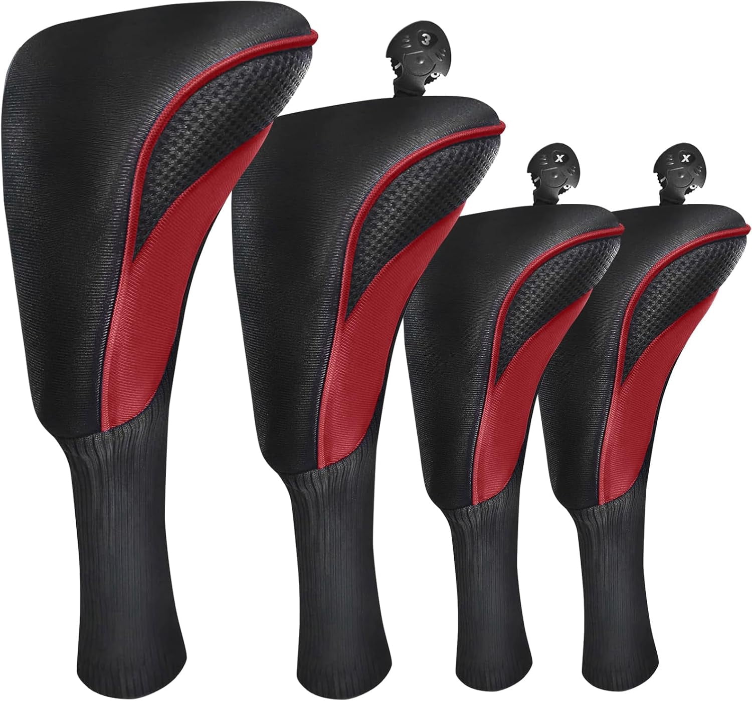 Golf Club Head Covers for Woods Long Cover Driver Hybrid Fairway, Headcovers with Interchangeable No. Tag Novelty Durable Fit Woods Clubs