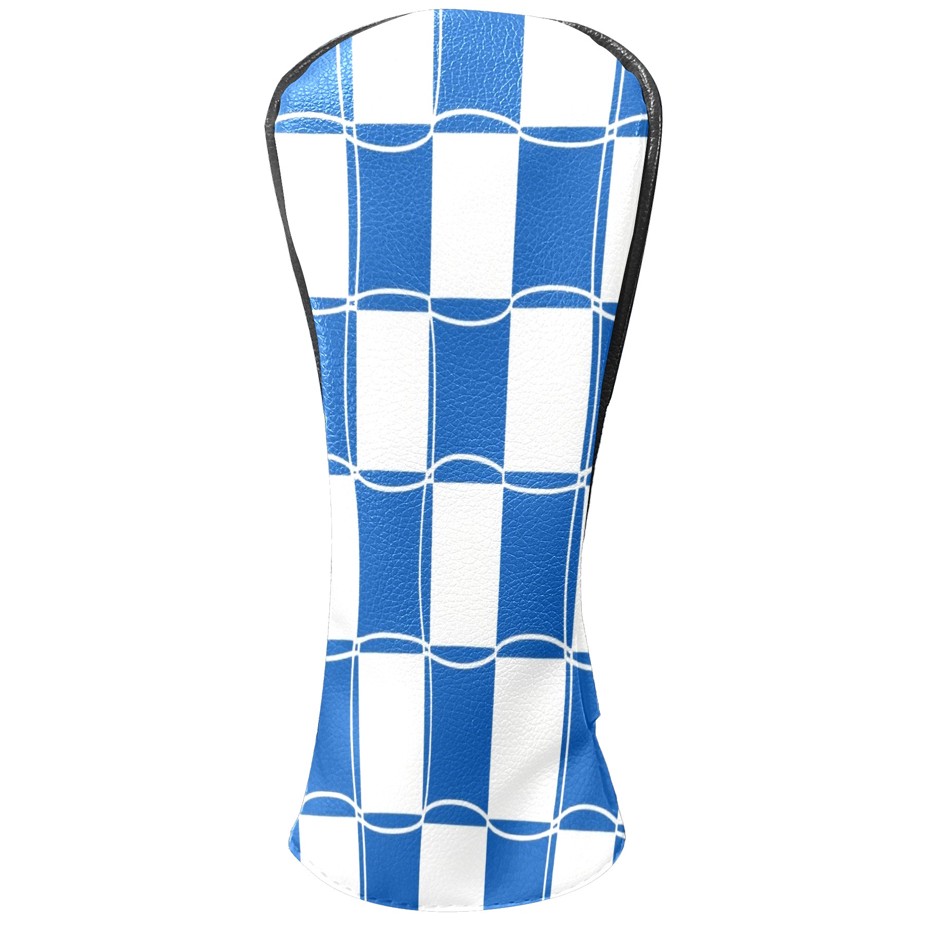 Golf Club Headcovers High Quality Waterproof Leather Golf Head Cover Set Men Women Driver Head Cover Exclusive Gift for Golf Lovers Blue Grid