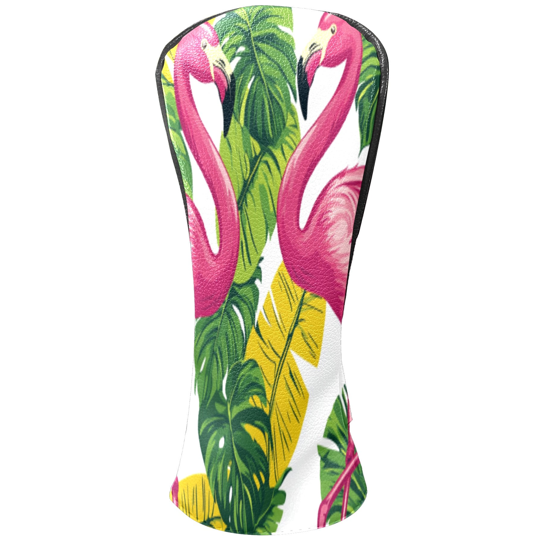 Golf Club Headcovers High Quality Waterproof Leather Golf Head Cover Set Men Women Driver Head Cover Exclusive Gift for Golf Lovers Green Flamingo
