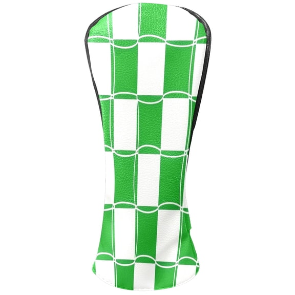 Golf Club Headcovers High Quality Waterproof Leather Golf Head Cover Set Men Women Driver Head Cover Exclusive Gift for Golf Lovers Green Grid