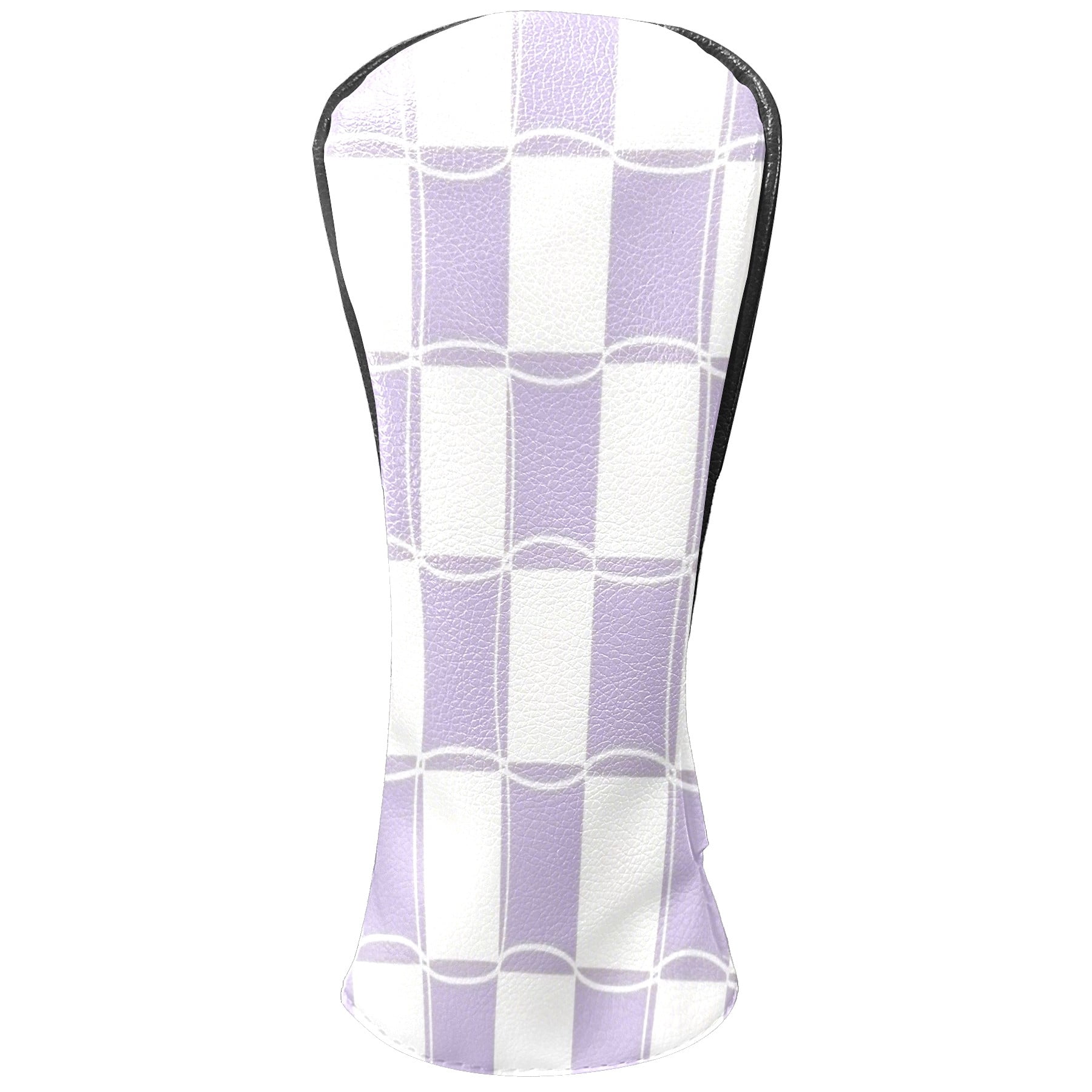 Golf Club Headcovers High Quality Waterproof Leather Golf Head Cover Set Men Women Driver Head Cover Exclusive Gift for Golf Lovers Purple Grid