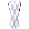 thumbnail image 1 of Golf Club Headcovers High Quality Waterproof Leather Golf Head Cover Set Men Women Driver Head Cover Exclusive Gift for Golf Lovers Purple Grid, 1 of 5