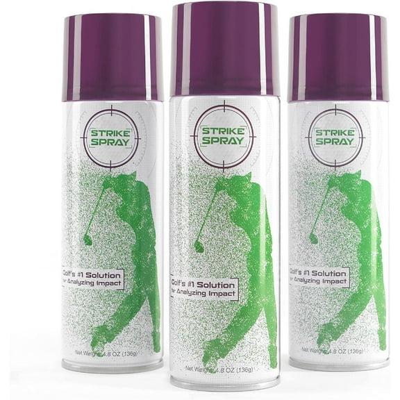 Golf Club Impact Spray - 3 Pack - Swing Impact Golf Training Aid, Golf's #1 Impact Spray for Club Face, Dries Quickly, Comes Off Easy, Instant Shot Feedback on Club Face