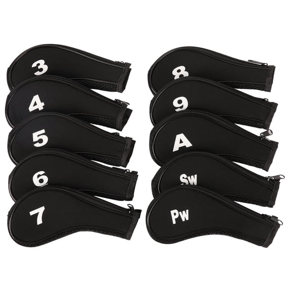 Bopika Golf Club Iron Head Covers Set, 10pcs Neoprene Zipper Iron Covers