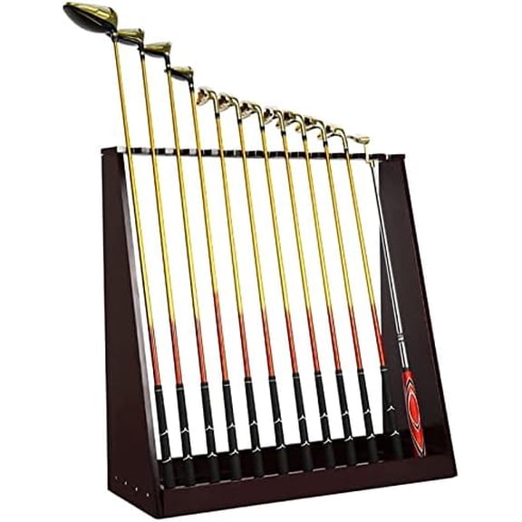 Golf Club Organizer, 13 Putter Holder, Wooden Display Rack, Anti-slip, Premium Iron & Acrylic, Holds 7 Clubs, Easy Assembly$$Sport & Recreation Other
