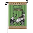 thumbnail image 1 of Golf Club Pattern Garden Flags for Outside Decoration Golf Grenn Lawn Brown Background Small Yard Flag Burlap Seasonal Holiday Outdoor Decor 12x18 Inch Vertical Double Sided, 1 of 6