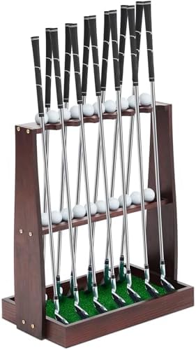 Golf Club Rack Wooden Golf Putter Stand Holder Indoor Display Rack ...