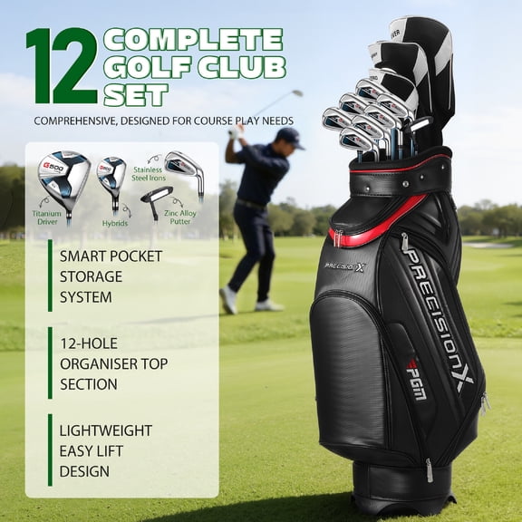 Golf Club Set 12 Piece Complete Golf Set for Right Handed with Stand Bag and Head Covers