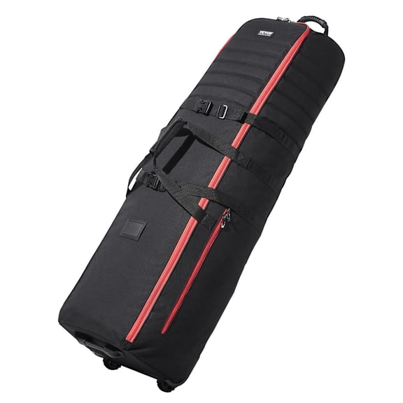 Golf Club Travel Bag - 1000D Nylon Wheeled Case w/Lockable Zippers - Fits Full-Size Clubs & Accessories (Airline Approved)