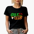 thumbnail image 1 of Golf Club with Ball & Flags, Golf Player, Golfing or Golfer Themed Merch Gift, Black T-Shirt, Small, 1 of 5