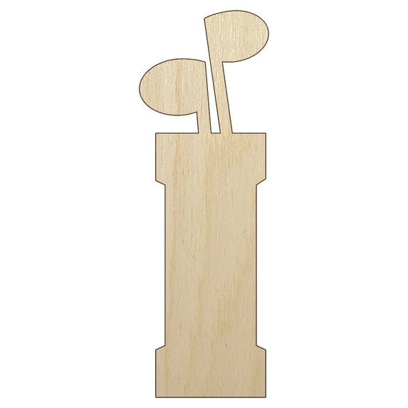 Golf Clubs Bag Wood Shape Unfinished Piece Cutout Craft DIY Projects - 4.70 Inch Size - 1/4 Inch Thick