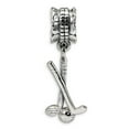 thumbnail image 1 of Golf Clubs & Ball Dangle Charm .925 Sterling Silver Antiqued Reflection Beads - QRS1378, 1 of 4
