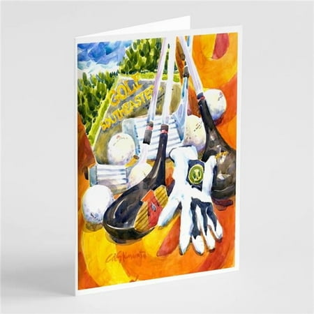 Golf Clubs, Ball & Glove Greeting Cards & Envelopes - Pack of 8