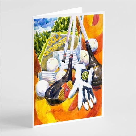 Golf Clubs, Ball & Glove Greeting Cards & Envelopes - Pack of 8