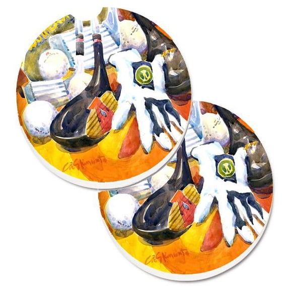 Golf Clubs Ball & Glove Set of 2 Cup Holder Car Coaster