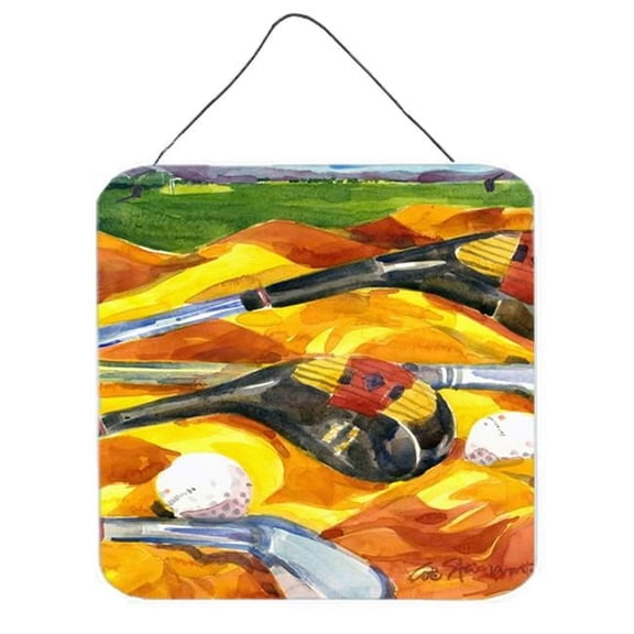 Golf Clubs Golfer Aluminium Metal Wall Or Door Hanging Prints