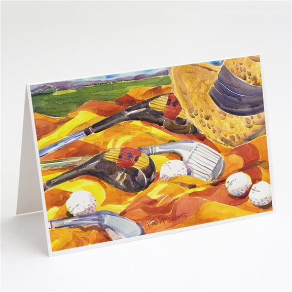Golf Clubs Golfer Greeting Cards & Envelopes - Pack of 8