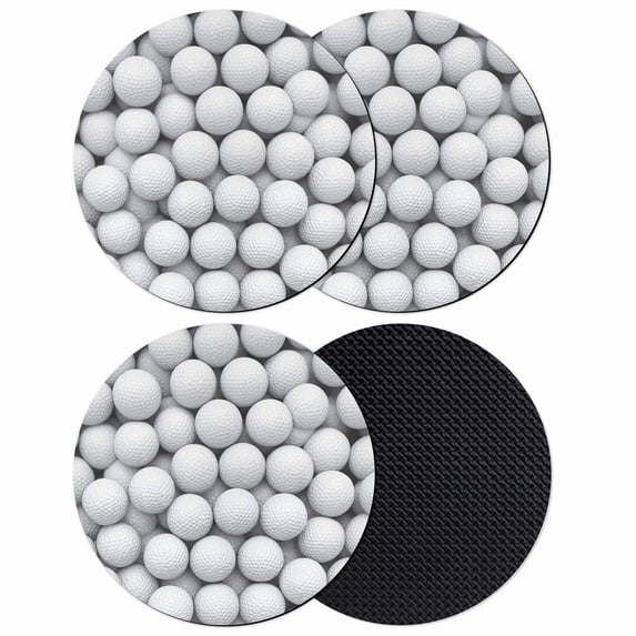 Golf Coasters Set of 4, Absorbent Coasters for Drinks, Modern Geometric Abstract Balls Textured Coaster for Desk Coffee Table Protection, Home Decor House Warming Gifts 4"