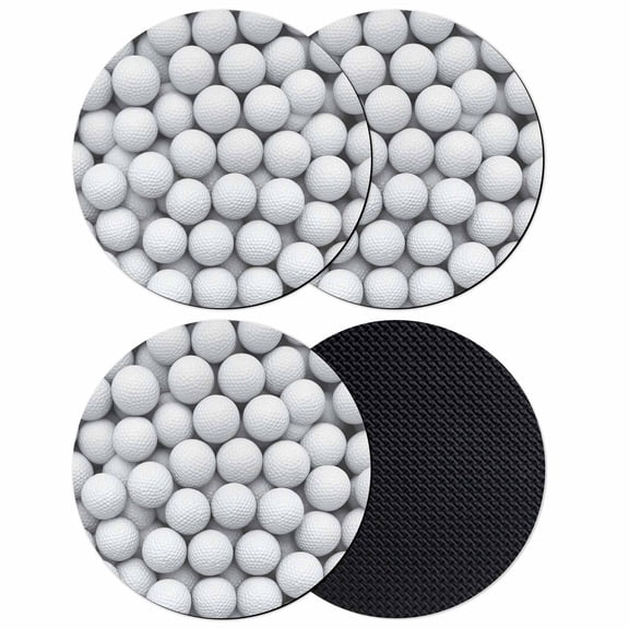 Golf Coasters Set of 4, Absorbent Coasters for Drinks, Modern Geometric Abstract Balls Textured Coaster for Desk Coffee Table Protection, Home Decor House Warming Gifts 4"