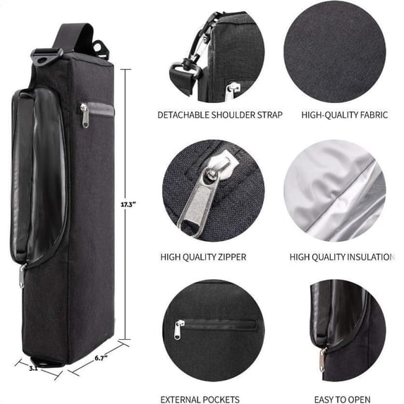 Golf Cooler Bag Insulated Portable Beer Cooler for Golf Cart Travel Holds 12 Cans Keeps Drinks Cold 12+ Hours Fits in Golf Bag or Backpack for Men Outdoor Enthusiasts,Black