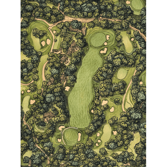 Golf Course Aerial View Canvas Print/Wall ArtSuitable for Living RoomBedroomOfficeGame RoomGolf Club Decor
