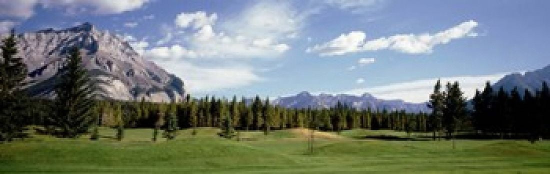 Golf Course Banff Alberta Canada Canvas Art - Panoramic Images (18 x 6)