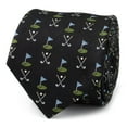 thumbnail image 1 of Golf Course Black Silk Men's Tie, 1 of 5