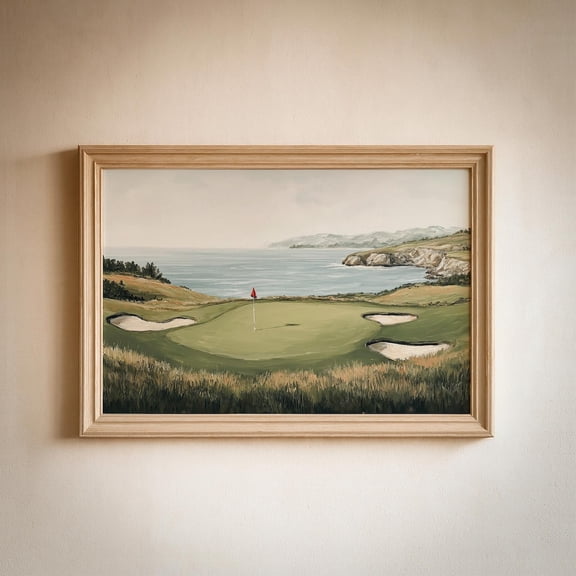 Golf Course Coastal Landscape Boys Poster Unframed Paper Print