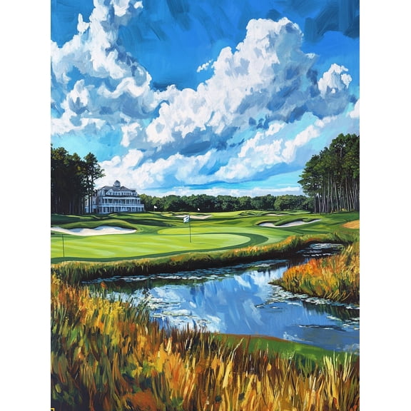 Golf Course Landscape Canvas Print/Wall Art Perfect for Living RoomOffice Dining Room and Hallway Decoration.