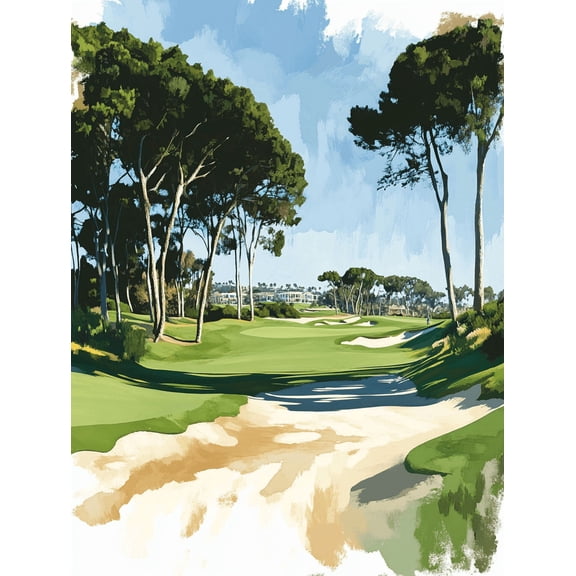 Golf Course Landscape Canvas Print/Wall Art Suitable for Living Room Bedroom Office Hotel and Golf Club Decoration.