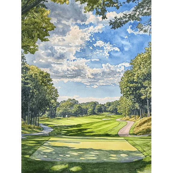 Golf Course Landscape Canvas Print/Wall Art Suitable for Living RoomOffice Hallway and Golf Club Decoration
