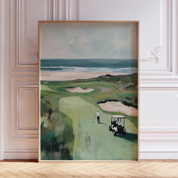 Golf Course Landscape Wall Art Print, Unframed Paper Poster 8x10in