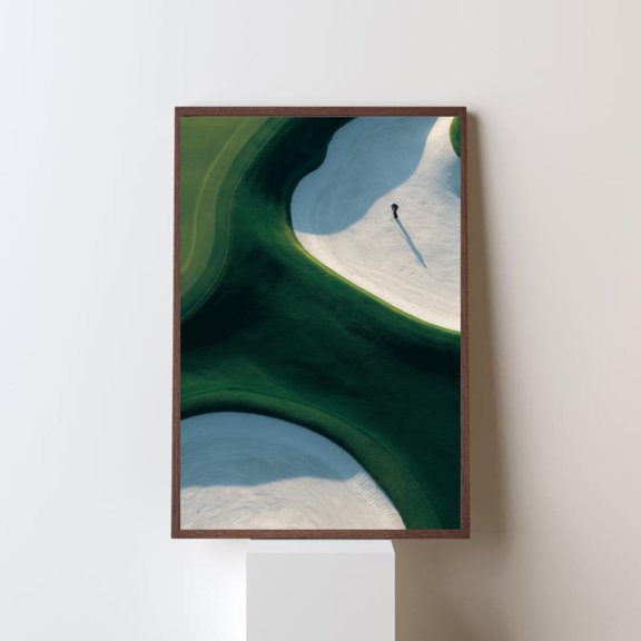 Golf Course Minimalist Wall Art Print, Unframed Paper Poster 8x10in