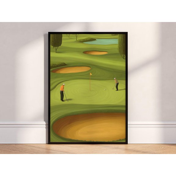 Golf Course Putting Scene Sport Art Poster Unframed Paper Print