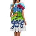 thumbnail image 1 of Golf Course Short Sleeve Dress Women Summer Evening Dresses Ladies Sundress, 1 of 7